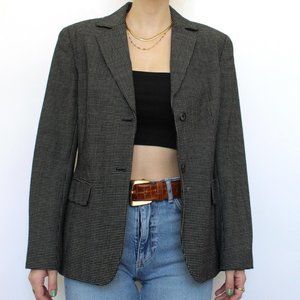 Vintage Black Textured Wool Blazer by Jones Wear